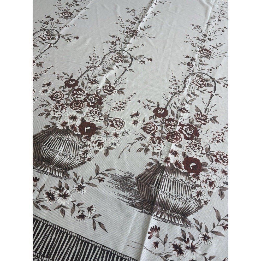 Mid Century Two Tone Floral Bamboo Curtain Panel Set - A Pair 86" - Picture 14 of 16